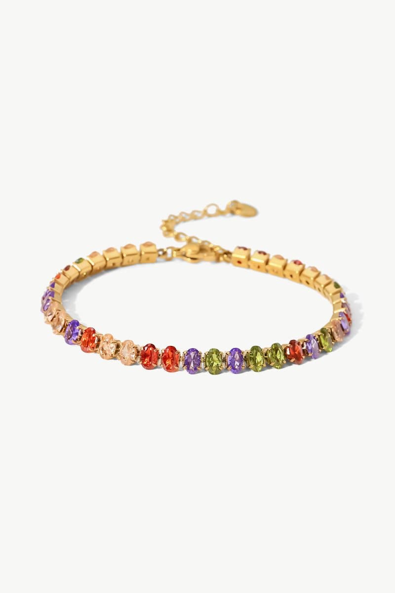 18K Gold Plated Multicolored Zircon Bracelet - Love Culture