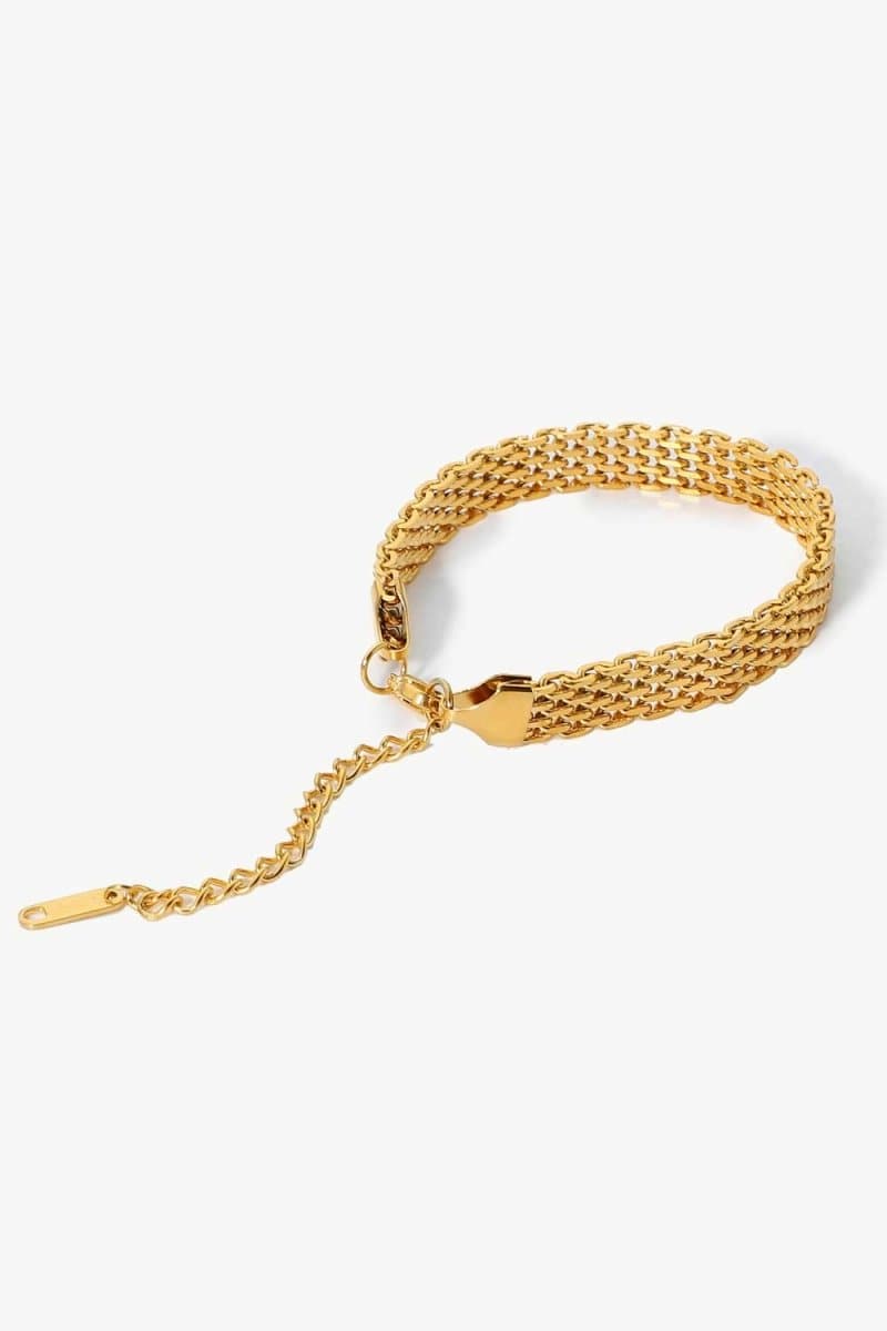 18K Gold-Plated Wide Chain Bracelet - Love Culture