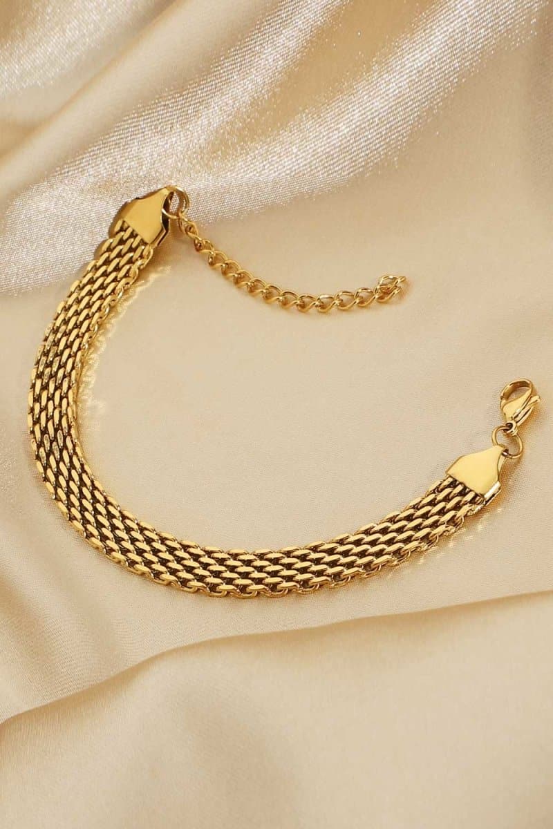 18K Gold-Plated Wide Chain Bracelet - Love Culture