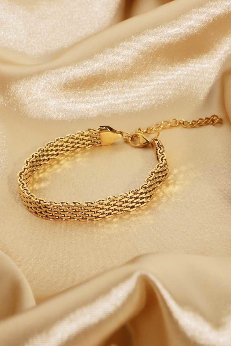 18K Gold-Plated Wide Chain Bracelet - Love Culture