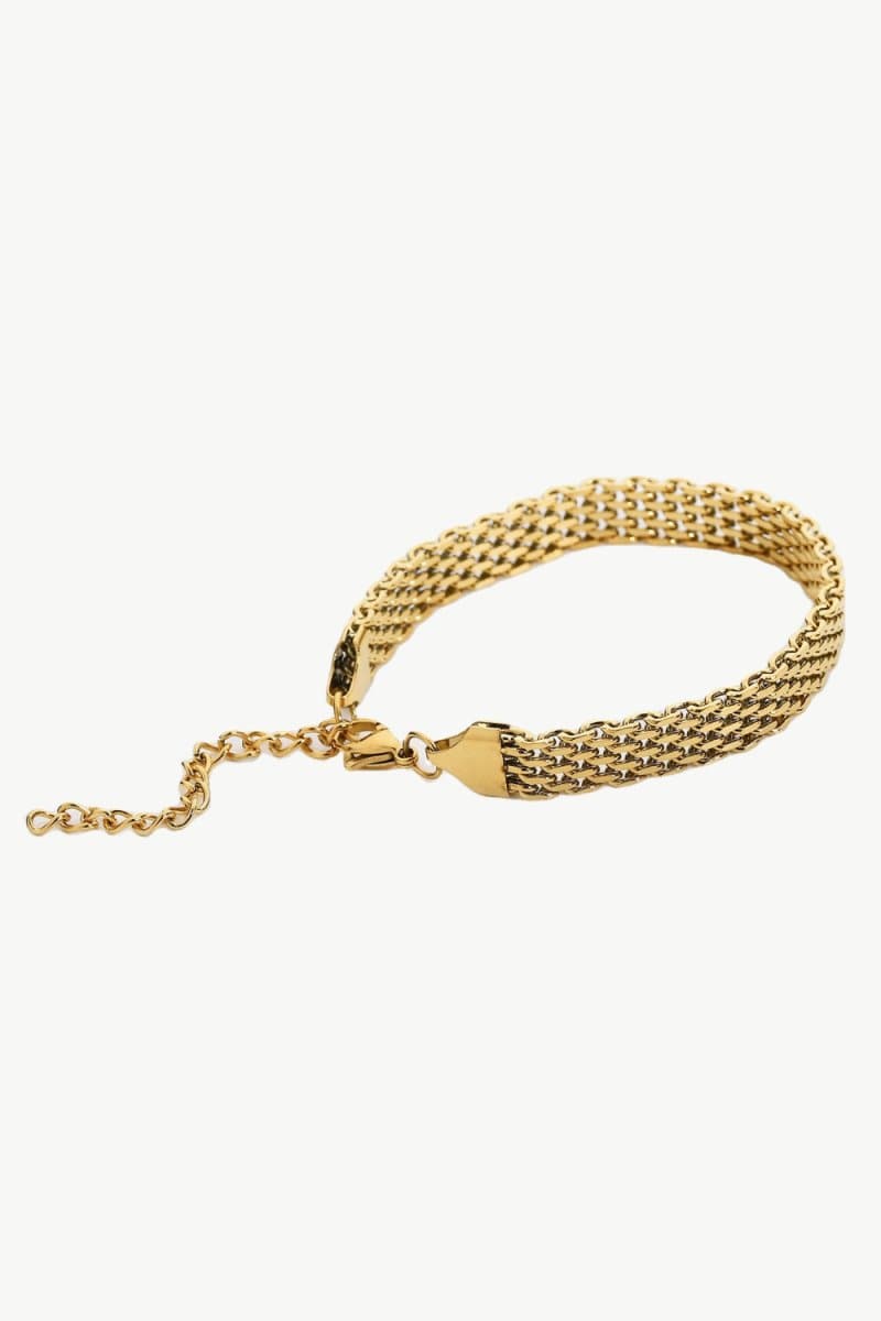 18K Gold-Plated Wide Chain Bracelet - Love Culture