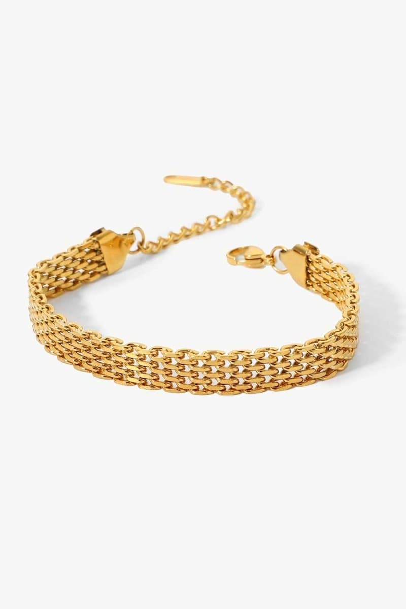 18K Gold-Plated Wide Chain Bracelet - Love Culture