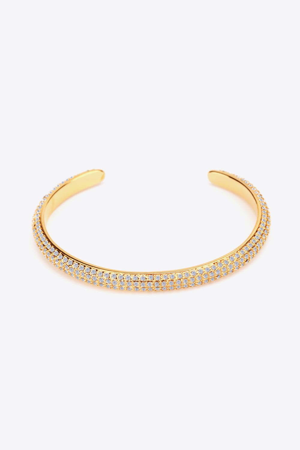18K Gold-Plated Rhinestone Open Bracelet