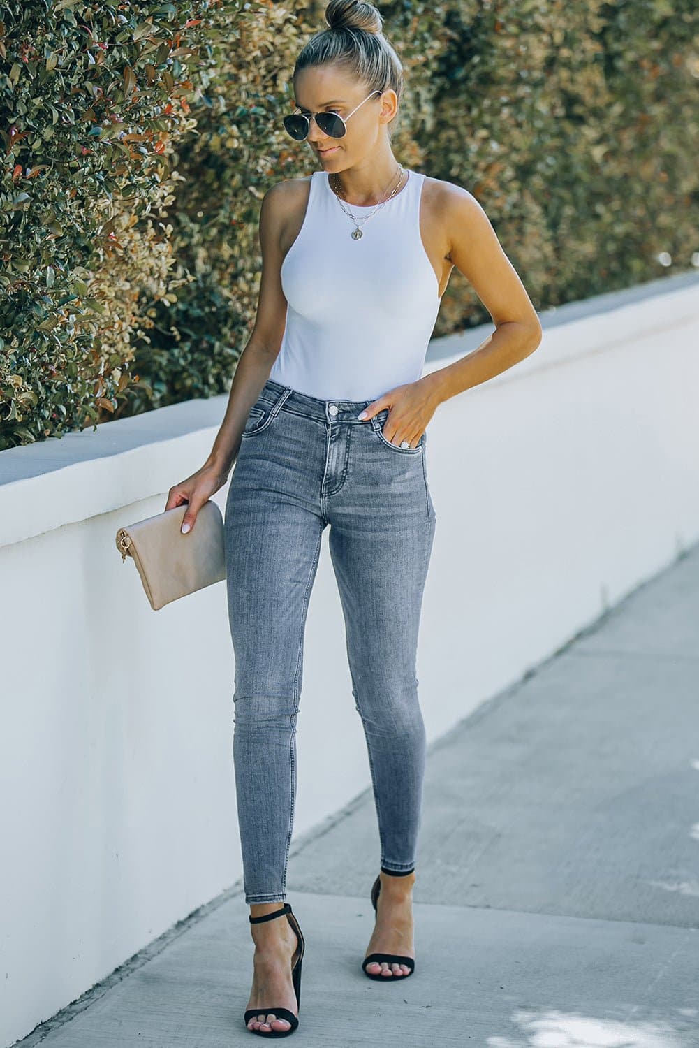 Ankle-Length Skinny Jeans with Pockets - Love culture store