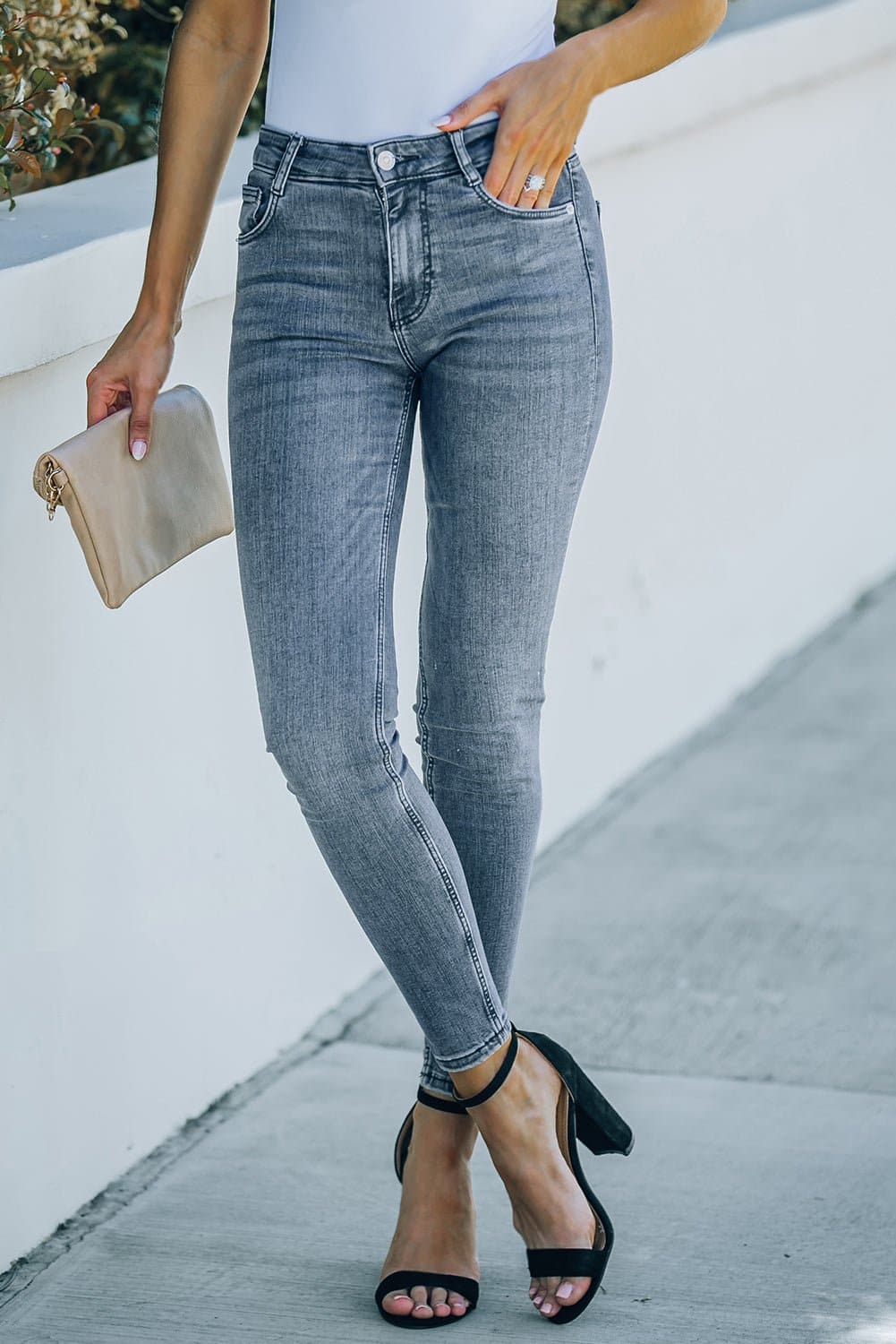 Ankle-Length Skinny Jeans with Pockets - Love culture store