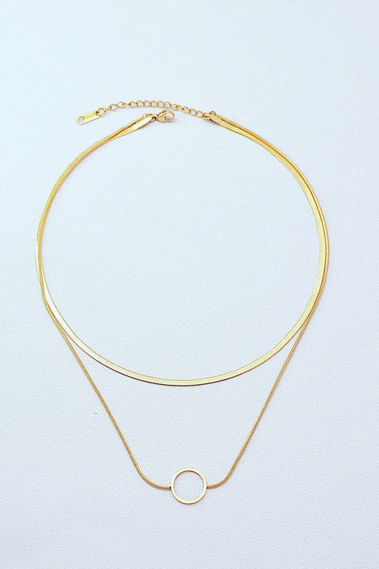 Around the Clock Circle Pendant Double Layered Necklace - Love culture store