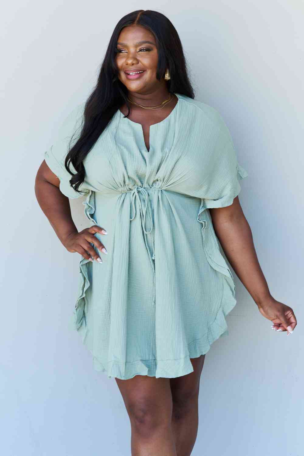 Plus size ruffle hem dress best sale