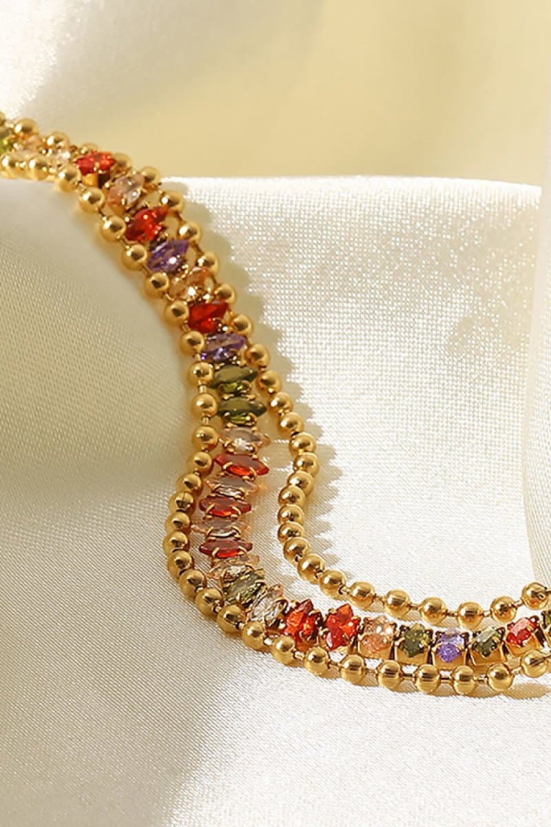 Colorful Zircon Stainless Steel Bracelet - Love Culture