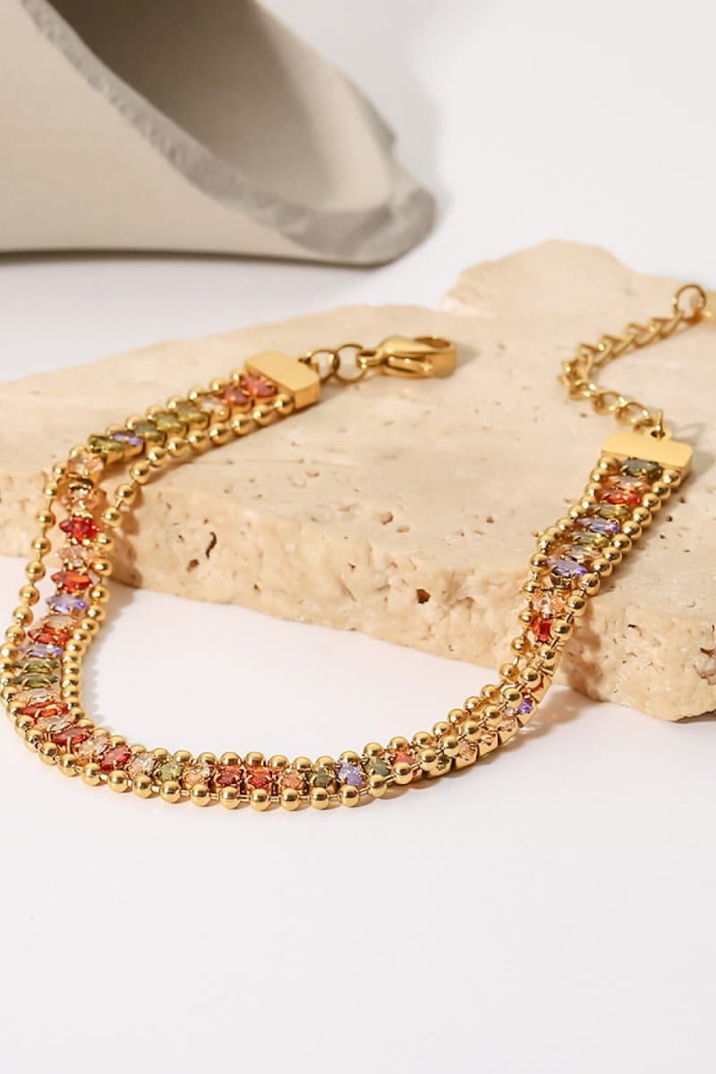 Colorful Zircon Stainless Steel Bracelet - Love Culture