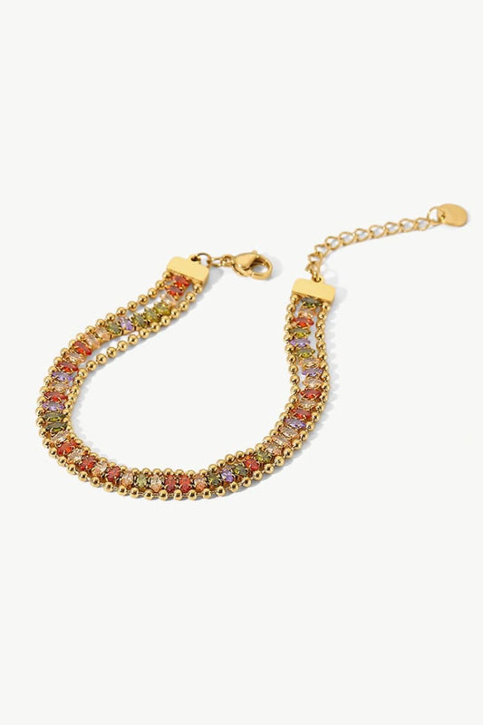 Colorful Zircon Stainless Steel Bracelet - Love Culture