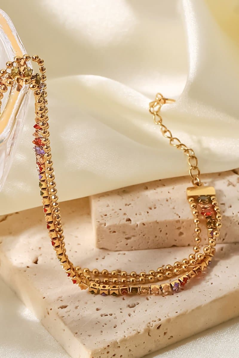 Colorful Zircon Stainless Steel Bracelet - Love Culture