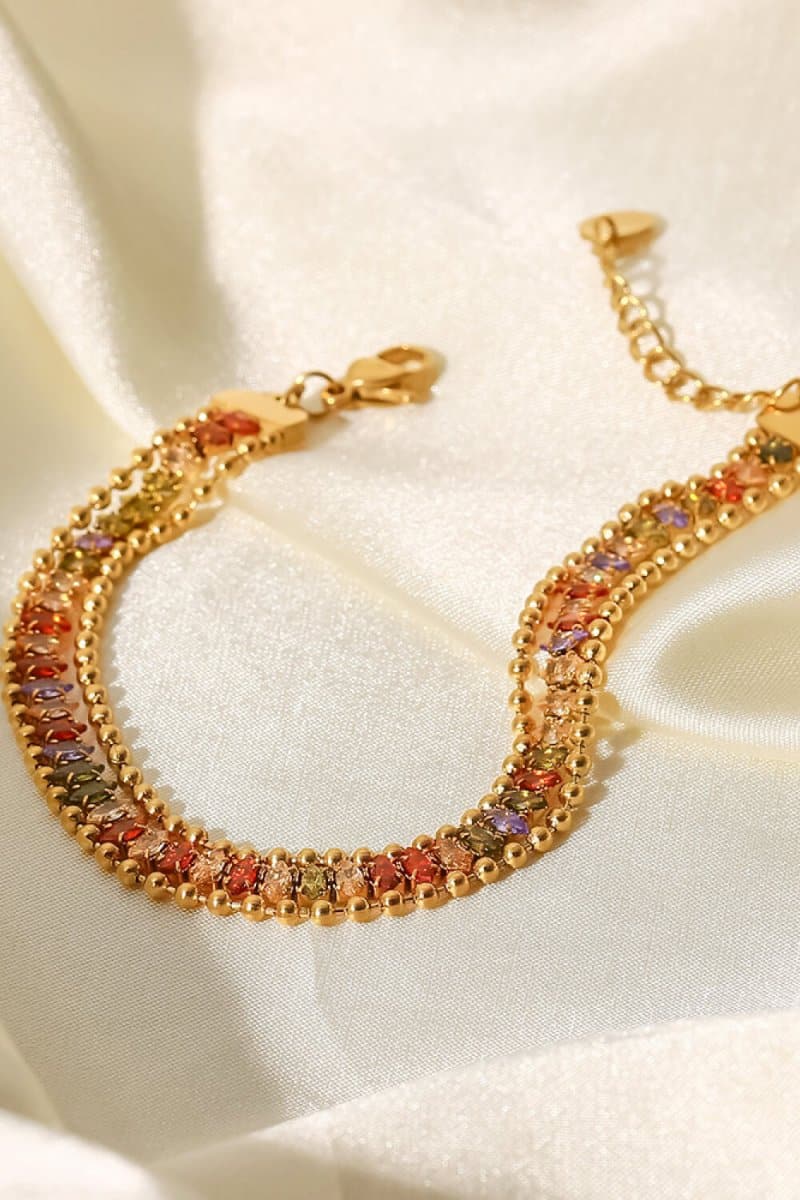 Colorful Zircon Stainless Steel Bracelet - Love Culture