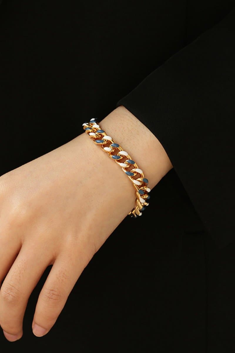 Contrast Chunky Chain Bracelet - Love Culture