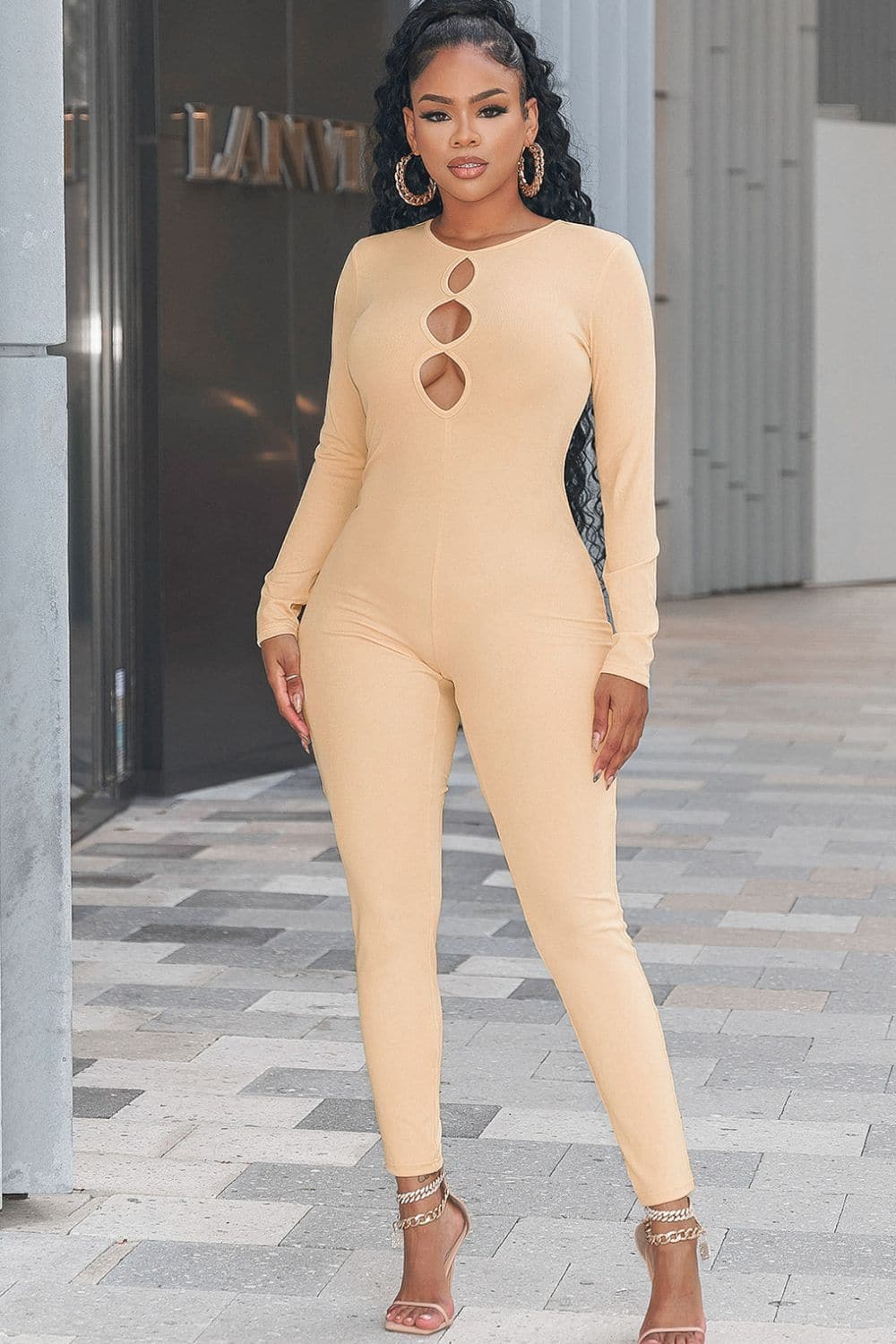 Cutout Round Neck Jumpsuit - Love culture store