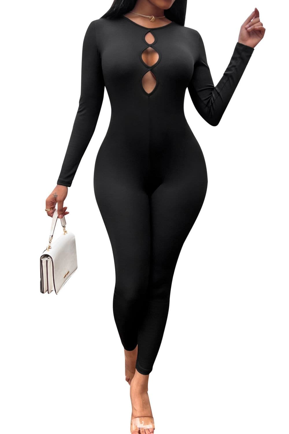 Cutout Round Neck Jumpsuit - Love culture store