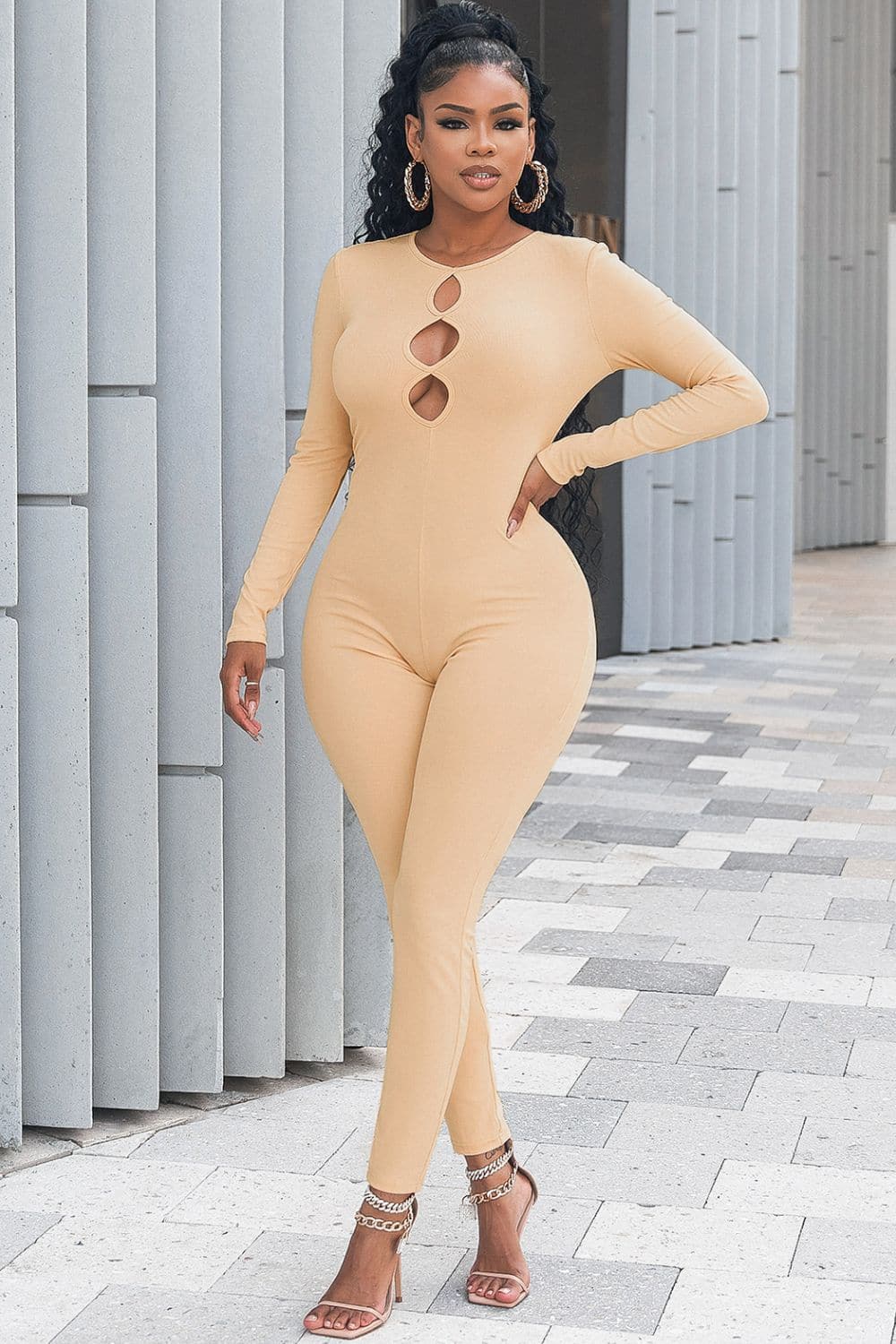 Cutout Round Neck Jumpsuit - Love culture store