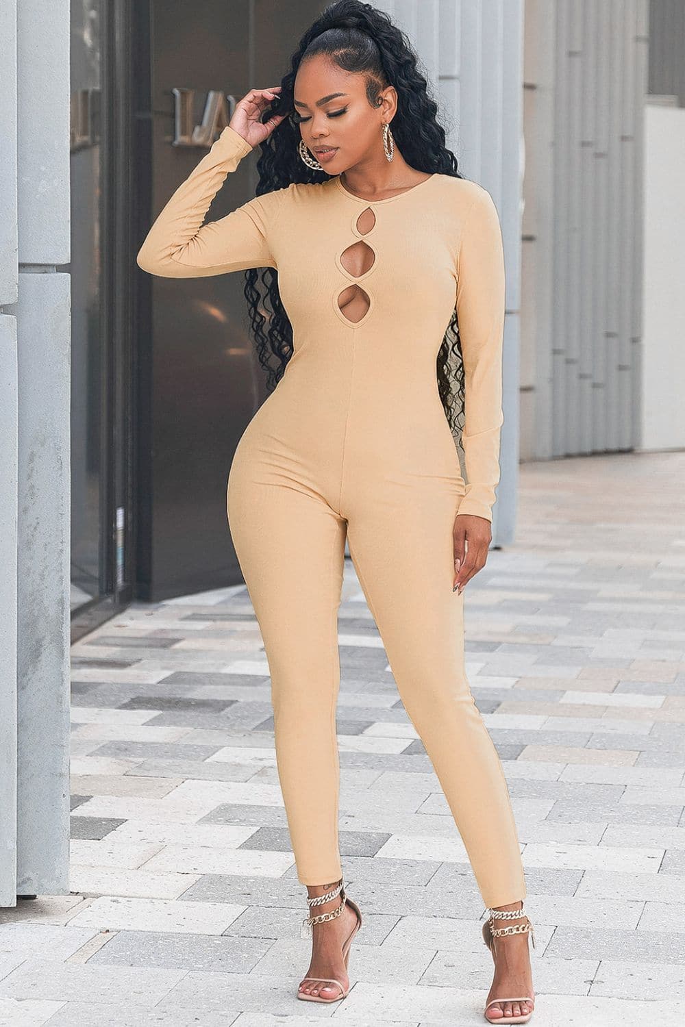 Cutout Round Neck Jumpsuit - Love culture store