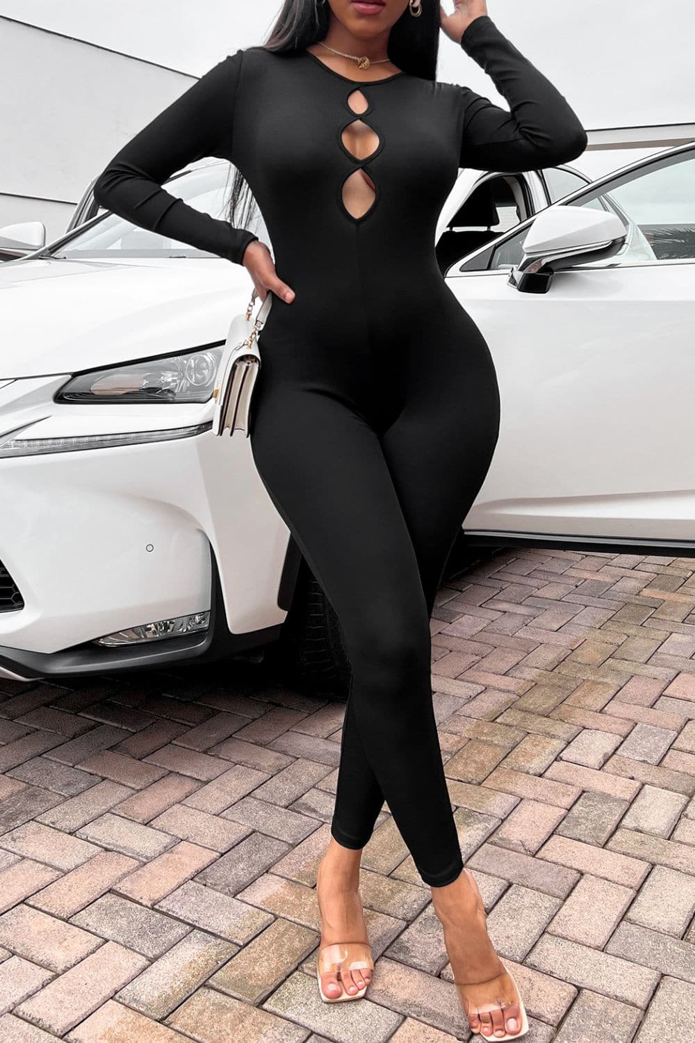 Cutout Round Neck Jumpsuit - Love culture store
