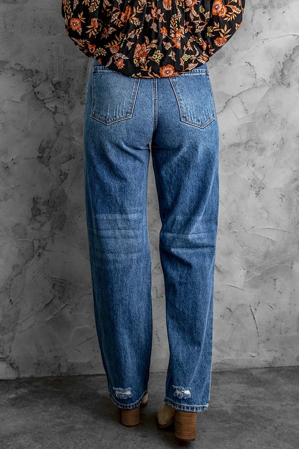Distressed High Waist Jeans with Pockets - Love culture store