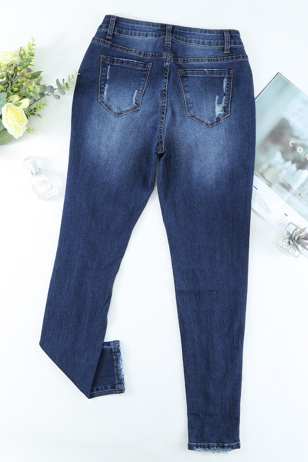 Distressed High Waist Skinny Jeans - Love culture store