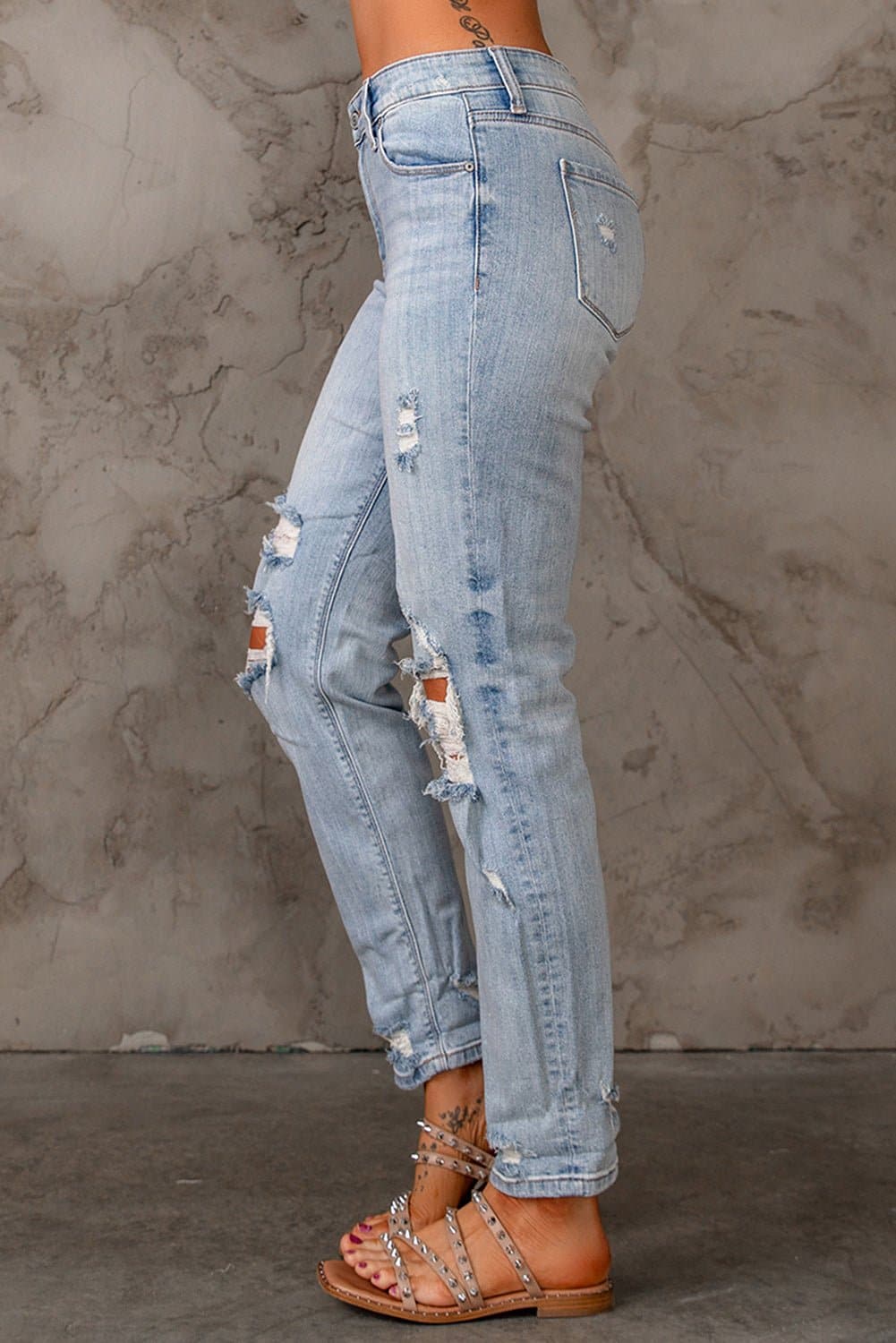 Distressed Straight Legs with Pockets - Love culture store