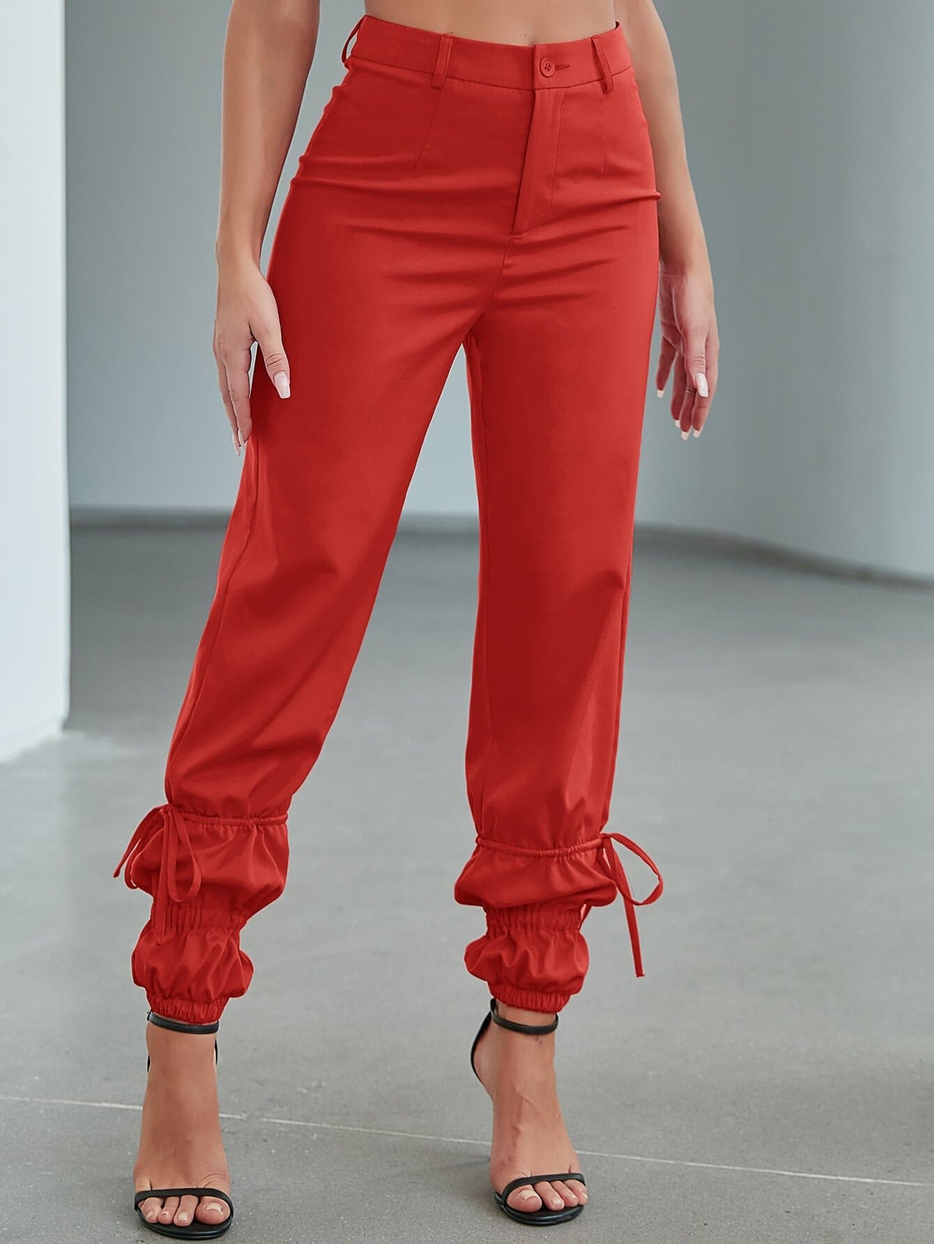 Drawstring Detail Ankle-Length Pants - Love culture store