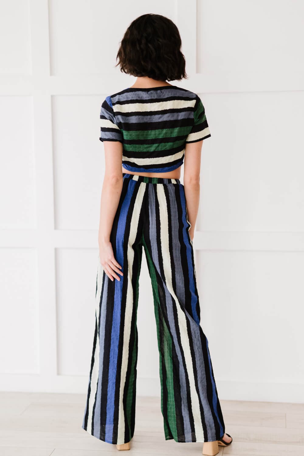 Dress Day So Divine Striped Crop Top and Pants Set - Love culture store
