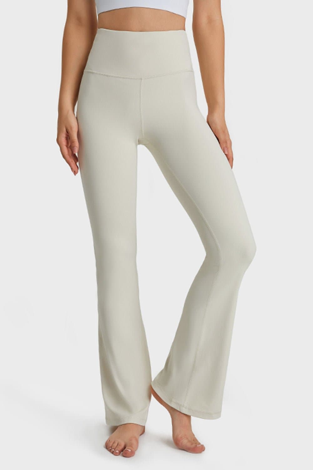 Elastic Waist Flare Yoga Pants - Love culture store