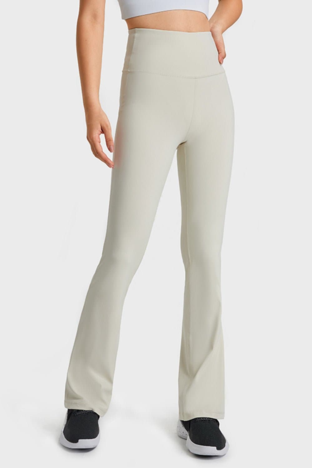Elastic Waist Flare Yoga Pants - Love culture store