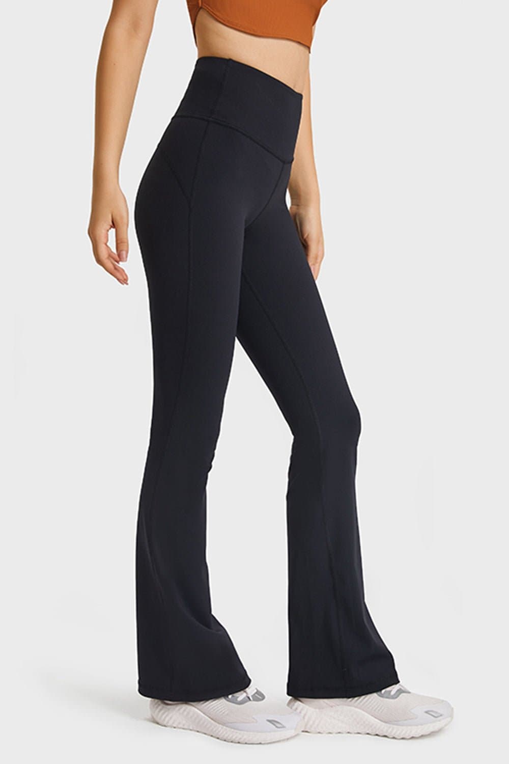 Elastic Waist Flare Yoga Pants - Love culture store