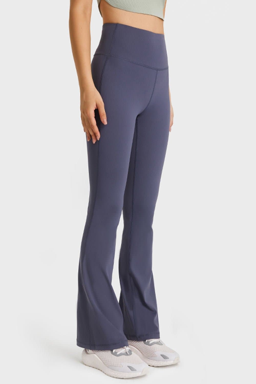 Elastic Waist Flare Yoga Pants - Love culture store