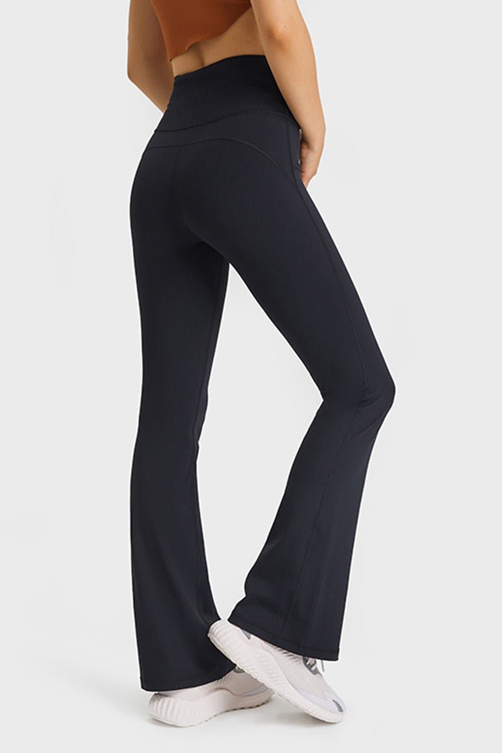 Elastic Waist Flare Yoga Pants - Love culture store