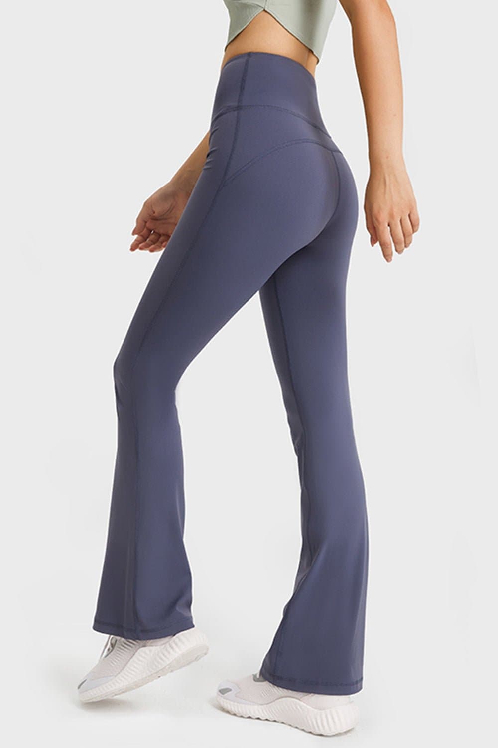 Elastic Waist Flare Yoga Pants - Love culture store