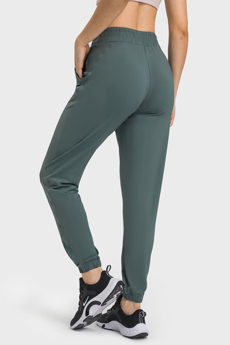 Elastic Waist Yoga Joggers with Pockets - Love Culture