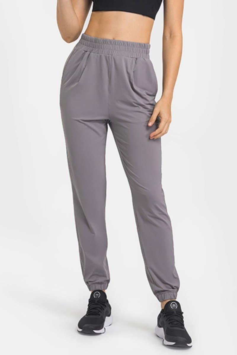 Elastic Waist Yoga Joggers with Pockets - Love Culture