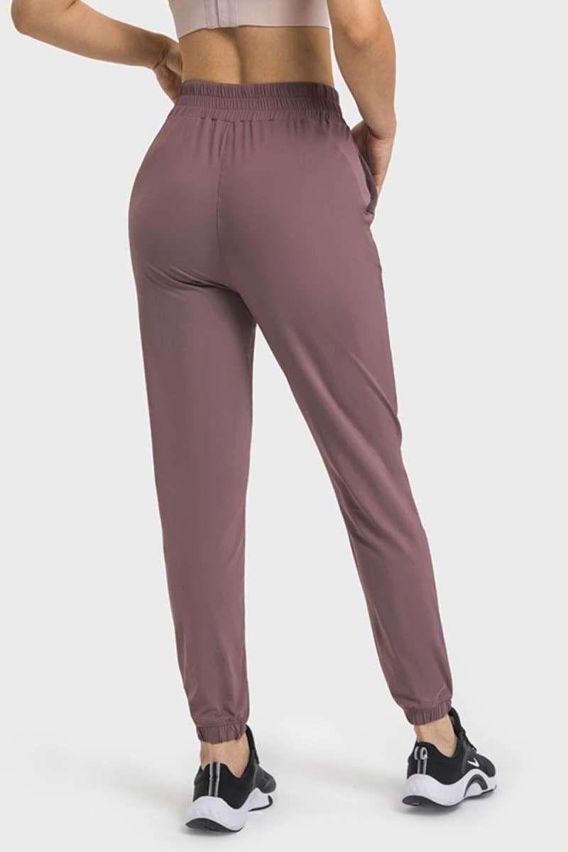 Elastic Waist Yoga Joggers with Pockets - Love Culture