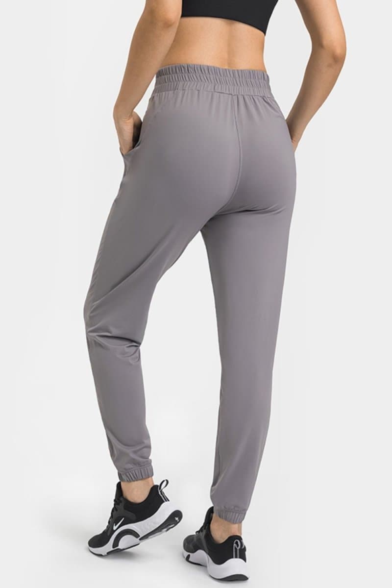Elastic Waist Yoga Joggers with Pockets - Love Culture