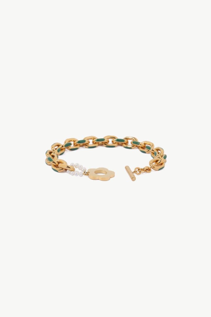 Flower Toggle Clasp Chain Bracelet - Love Culture