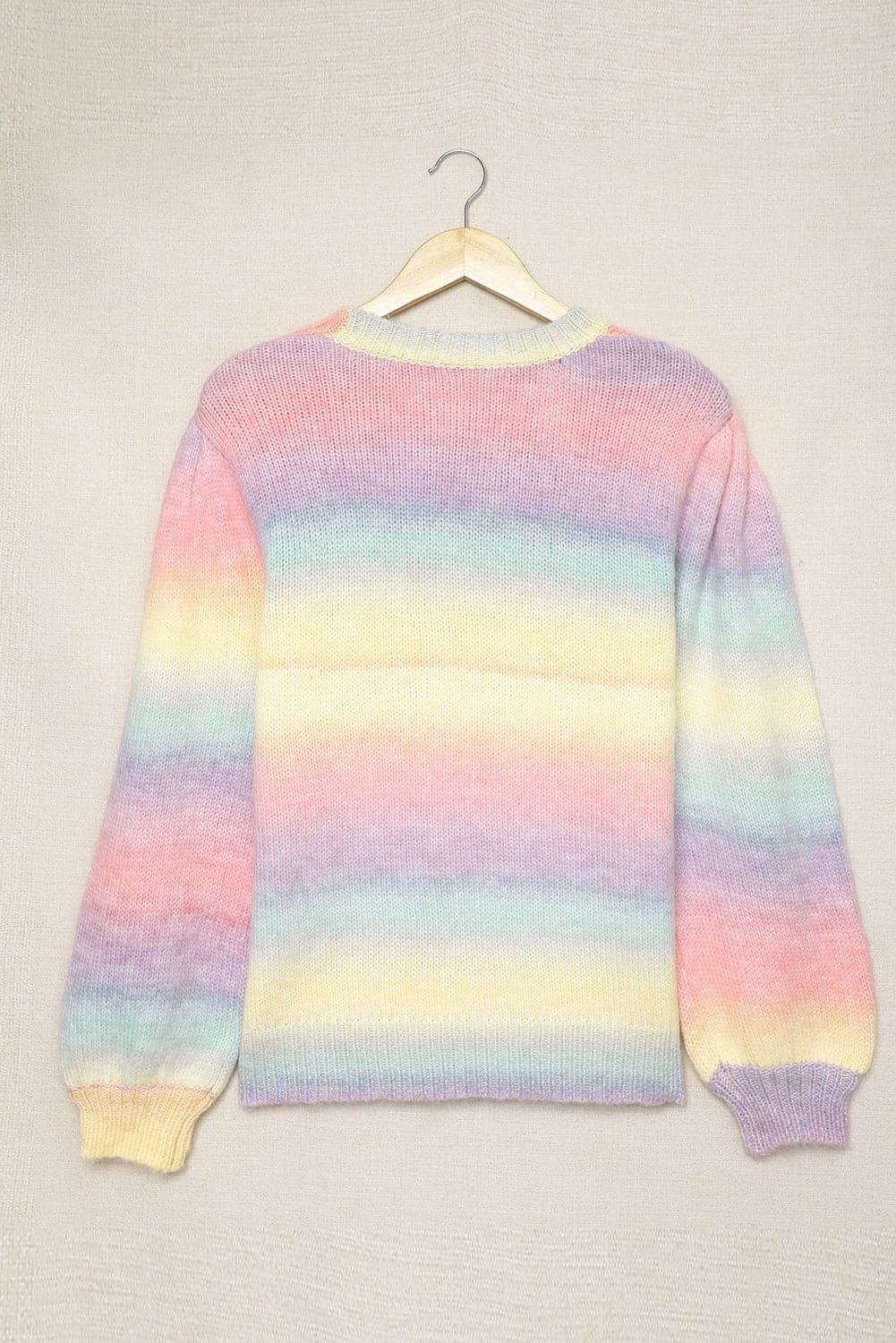 Gradient Stripes Bishop Sleeve Sweater - Love culture store