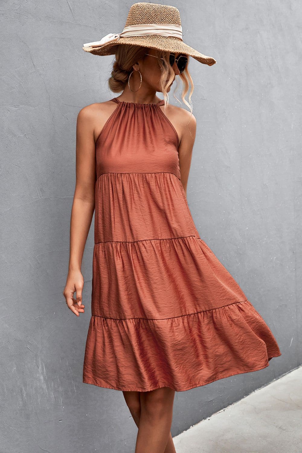 Grecian Tiered Sleeveless Dress - Love culture store