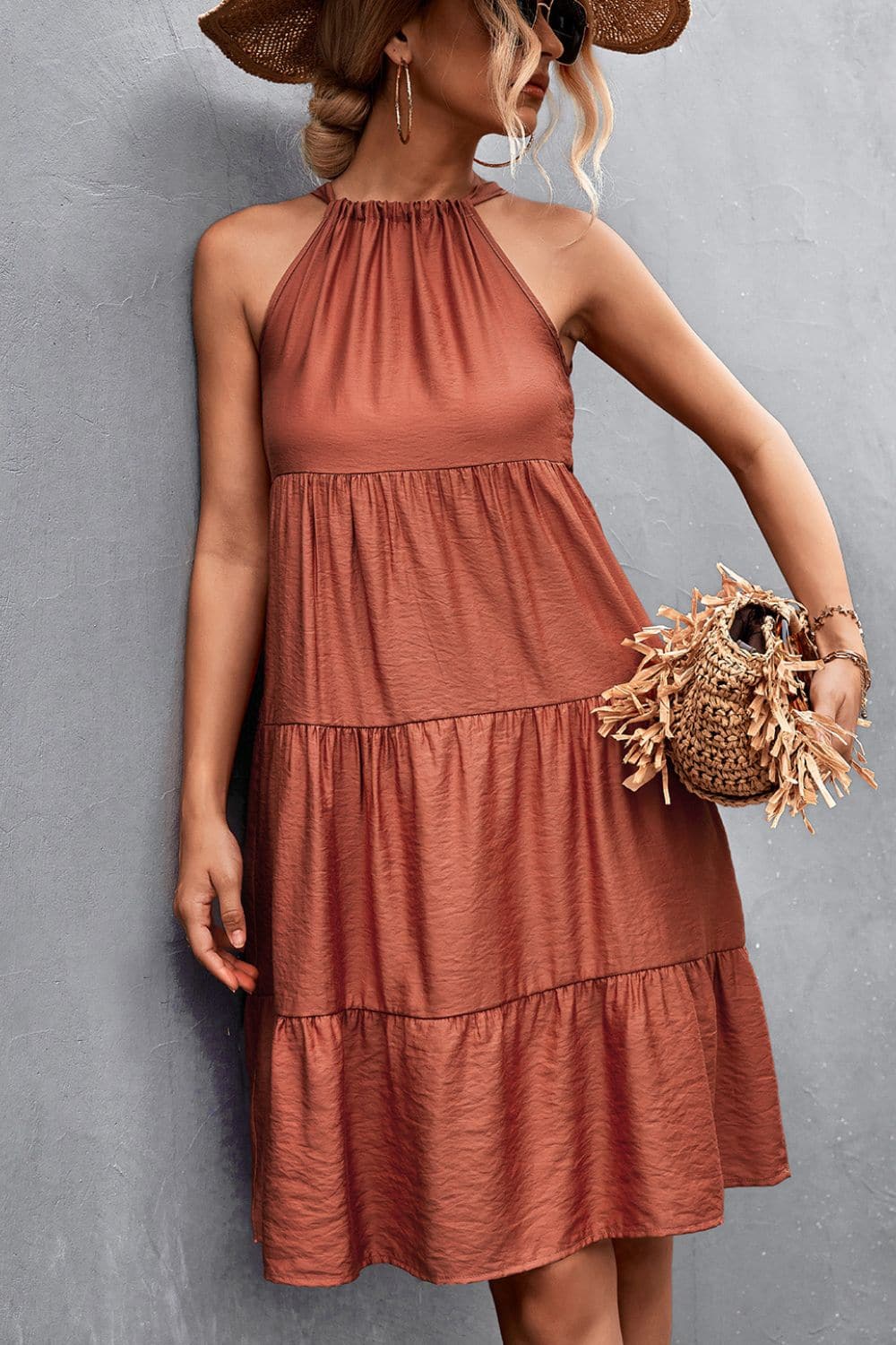 Grecian Tiered Sleeveless Dress - Love culture store