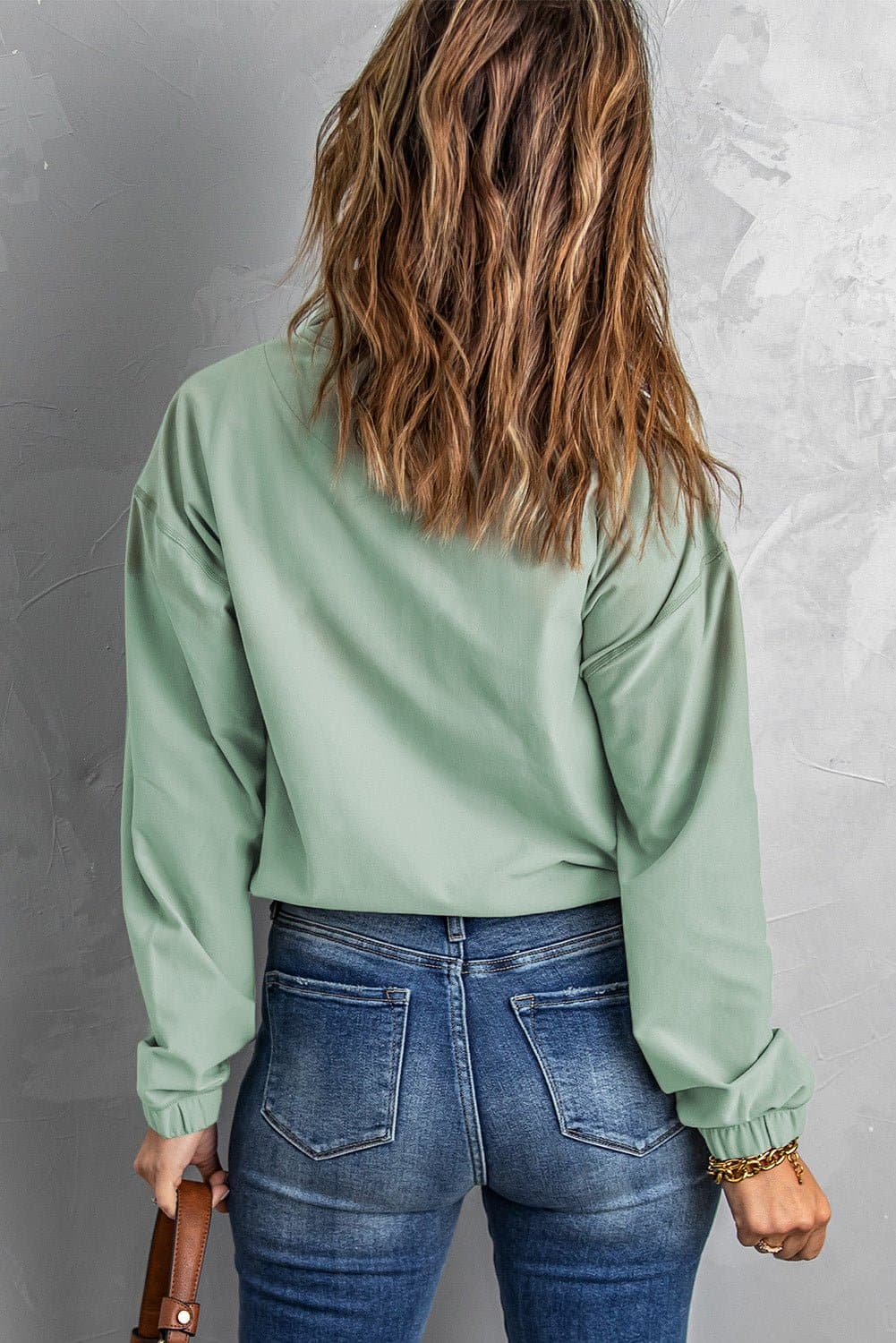 Half-Zip Exposed Seam Drawstring Hem Sweatshirt - Love culture store