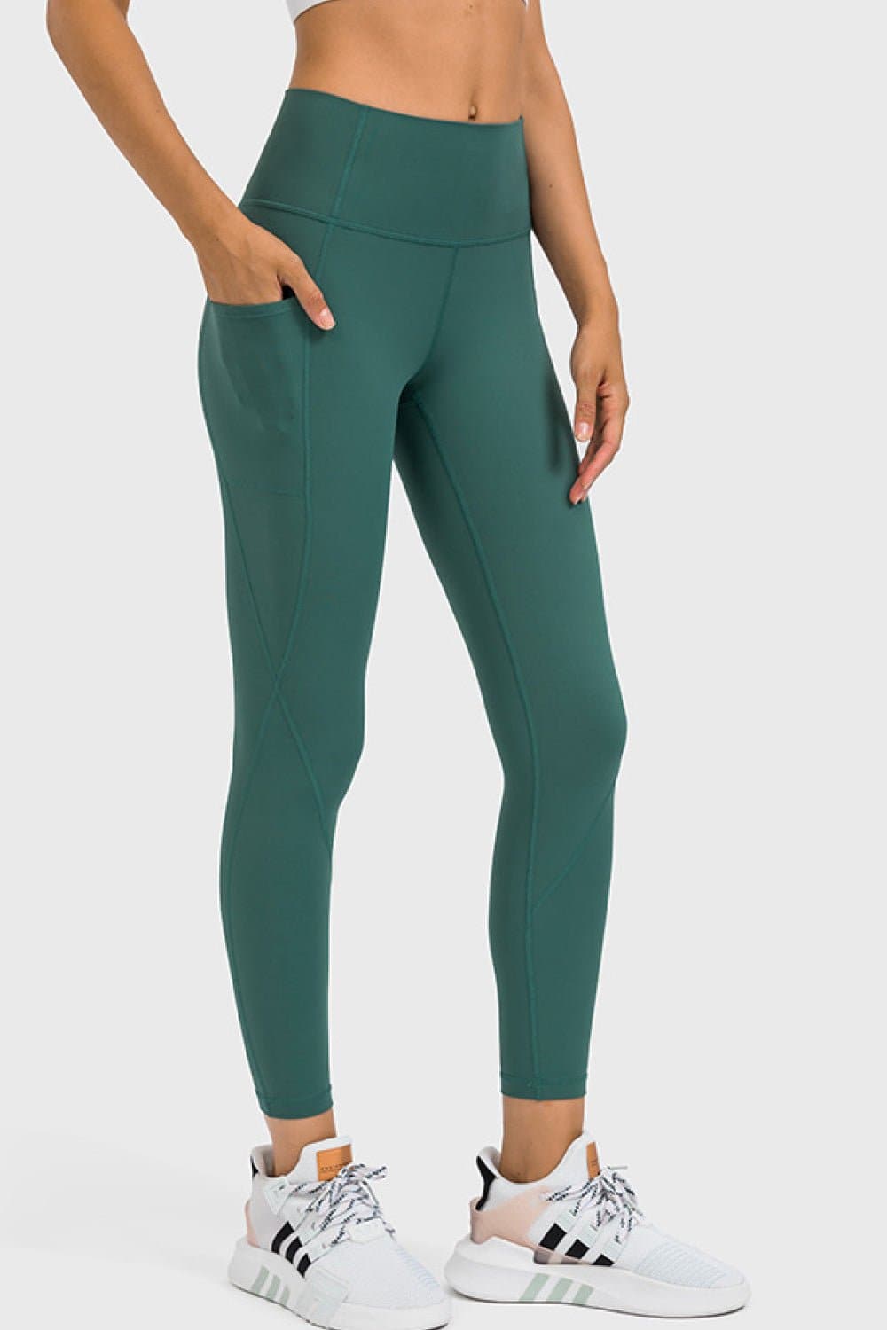 High Rise Yoga Leggings with Side Pocket - Love culture store