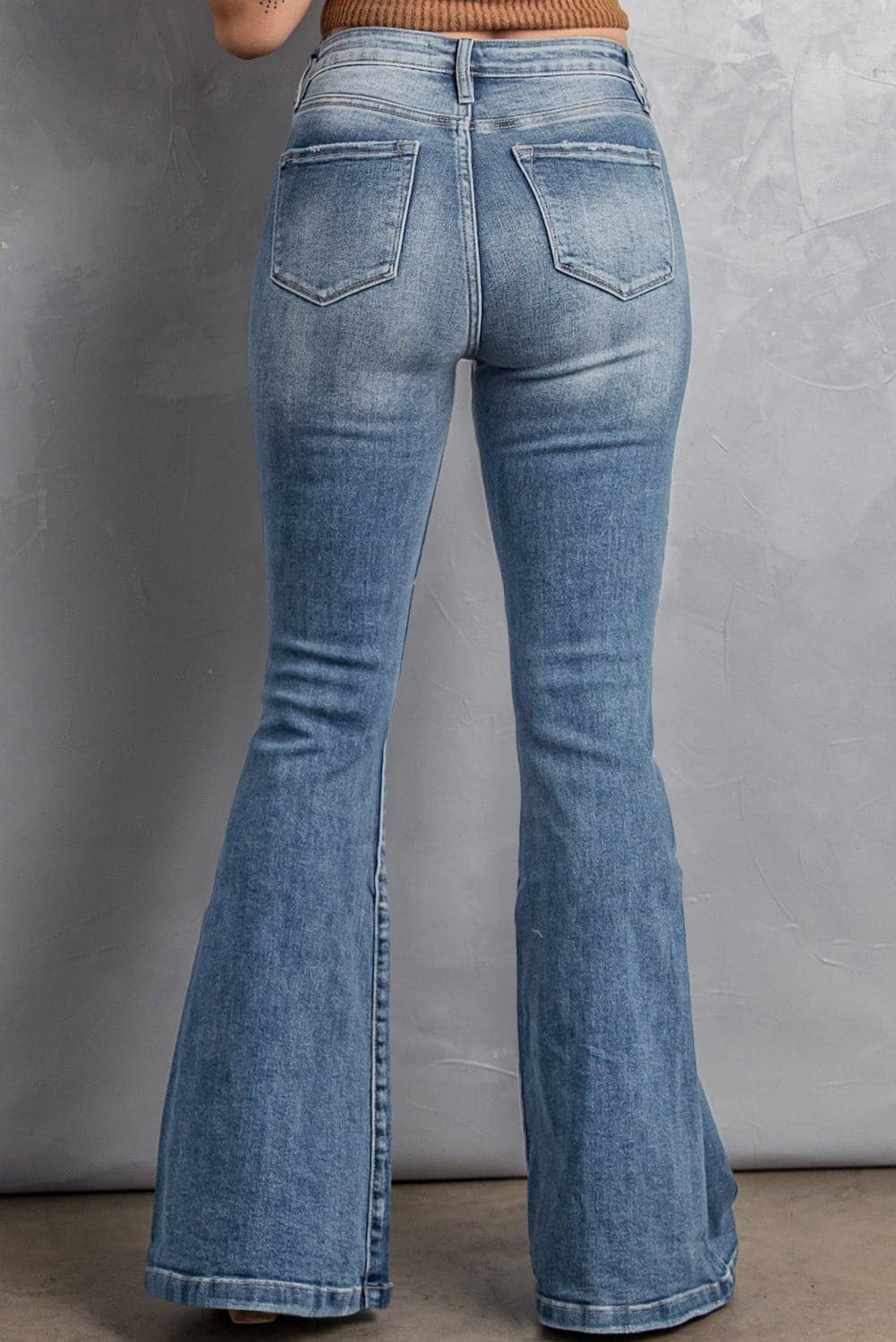High Waist Flare Jeans with Pockets - Love culture store