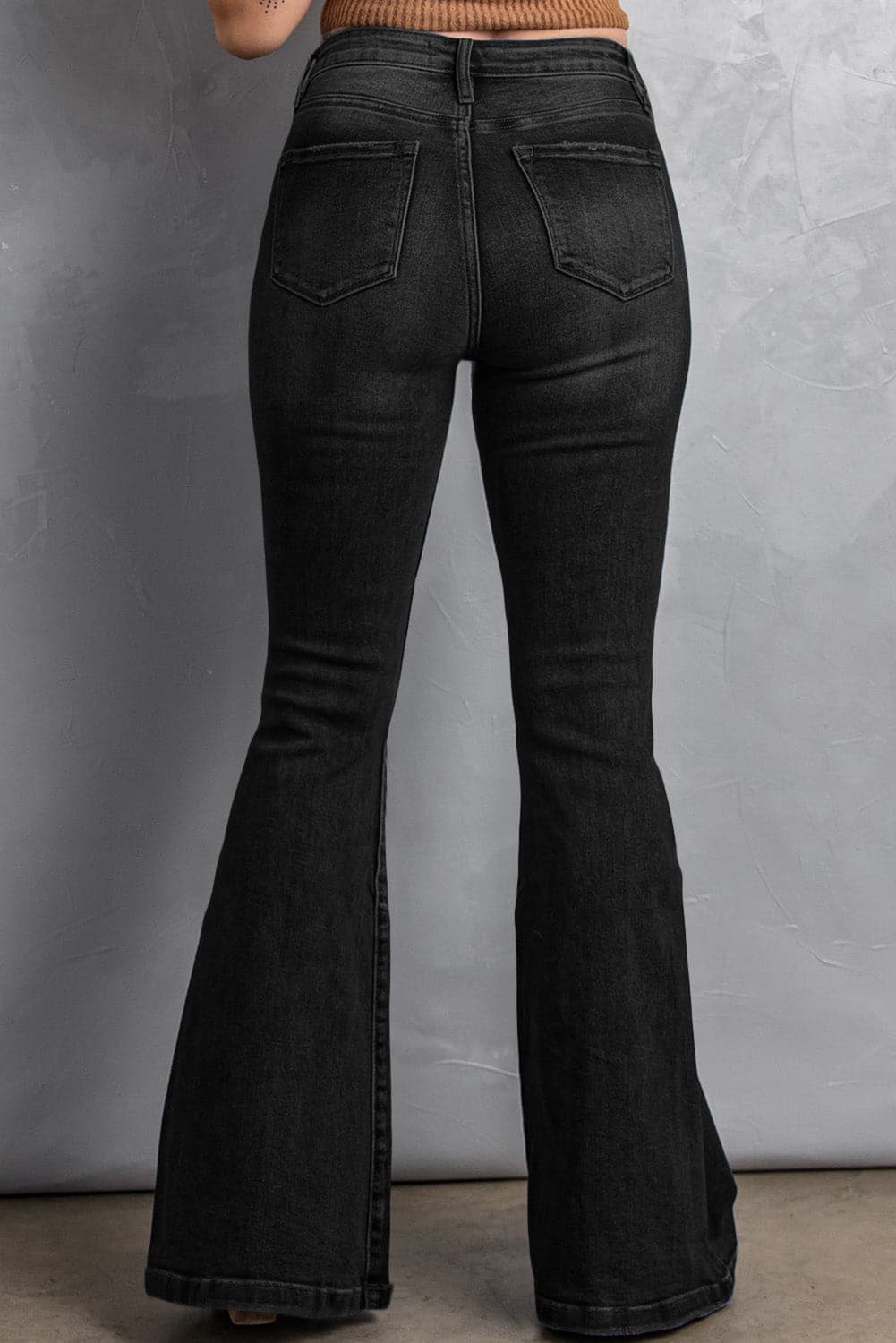 High Waist Flare Jeans with Pockets - Love culture store