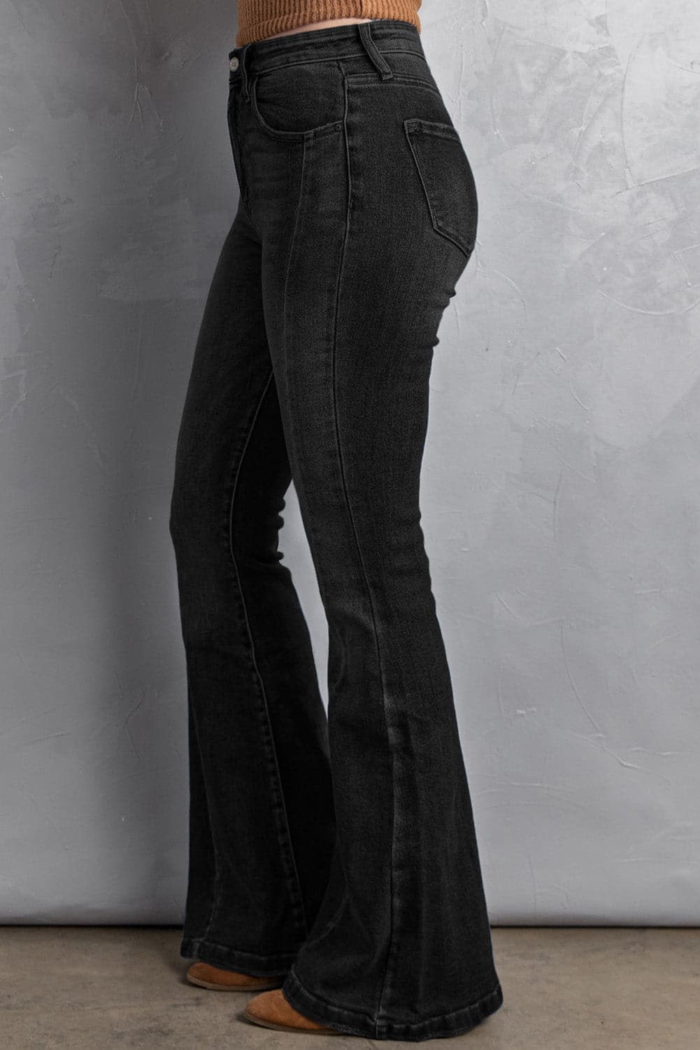 High Waist Flare Jeans with Pockets - Love culture store
