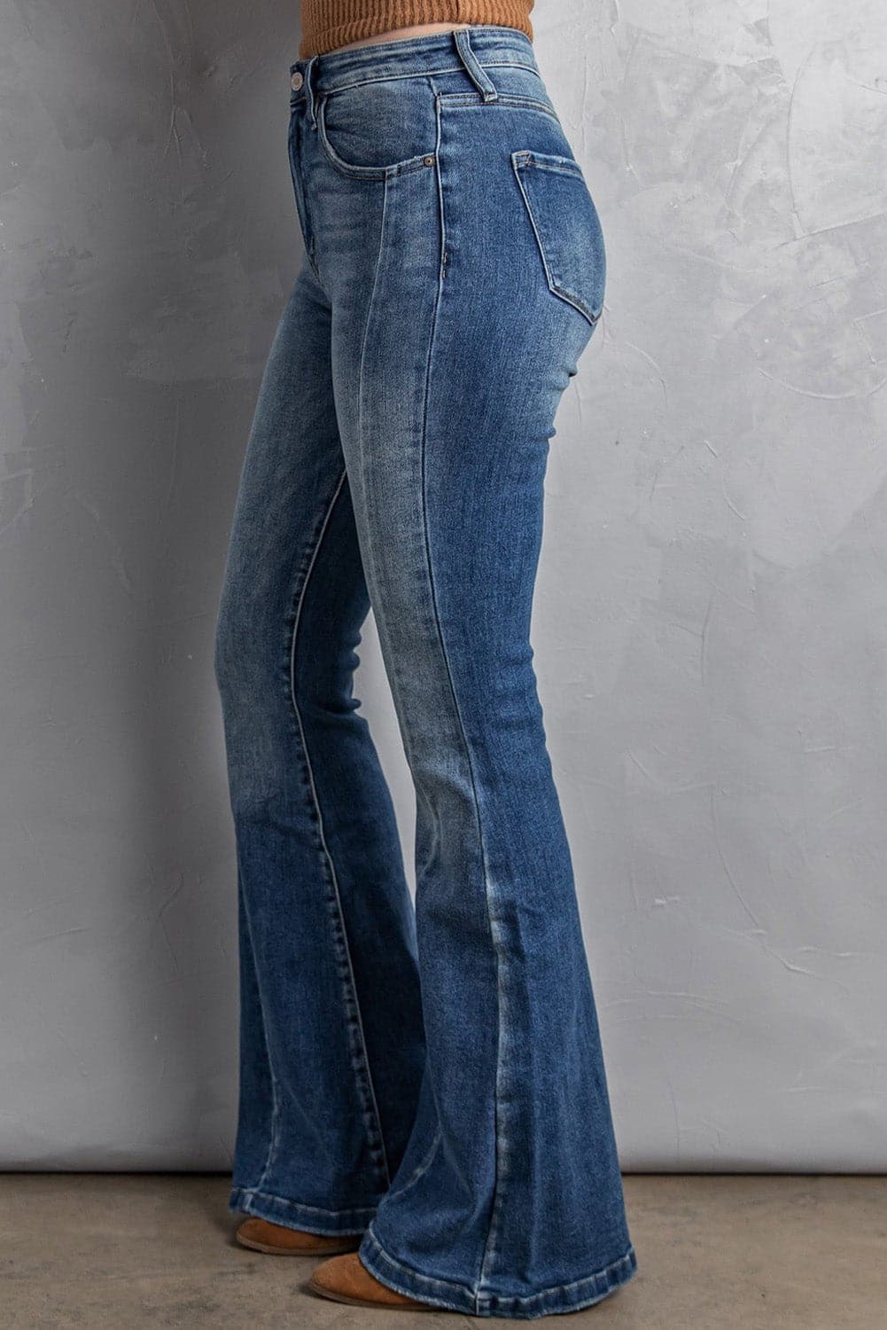 High Waist Flare Jeans with Pockets - Love culture store