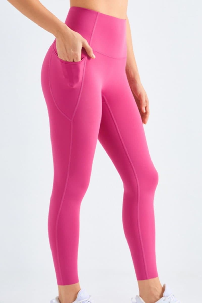 Highly Stretchy Elastic Waistband Pocket Yoga Leggings - Love Culture