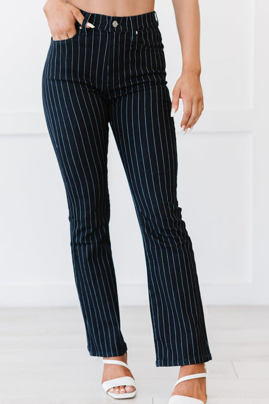 Kancan Peyton Pinstripe Petite Bootcut Jeans - Love culture store
