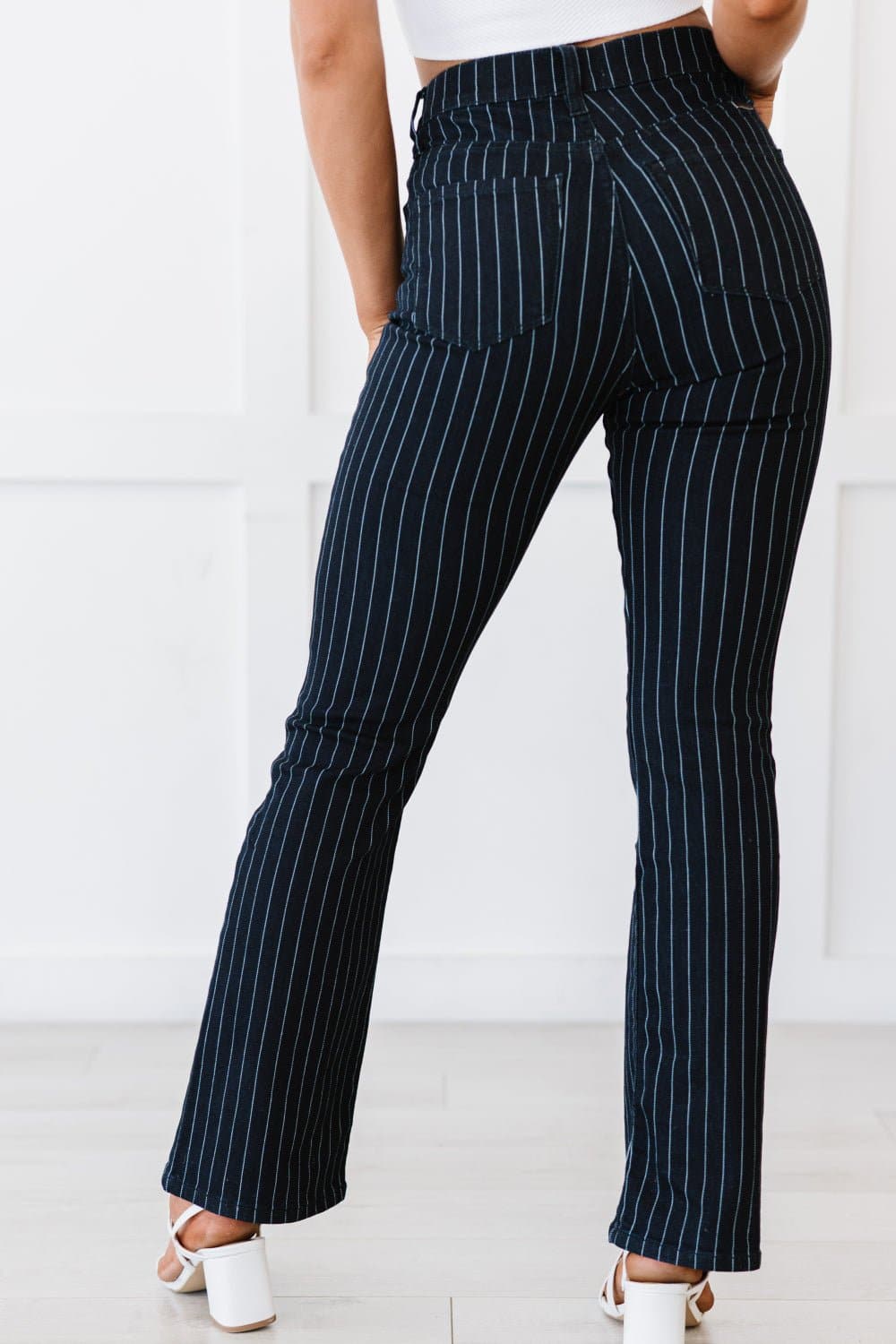 Kancan Peyton Pinstripe Petite Bootcut Jeans - Love culture store